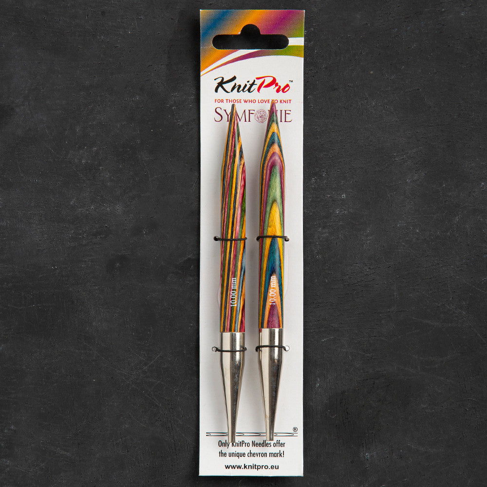 KnitPro Symfonie 10 mm Değiştirilebilir Ahşap Misinalı Şiş Ucu - 20411